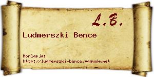 Ludmerszki Bence névjegykártya